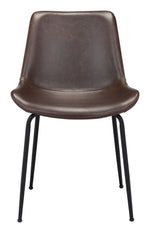 Industrial Style Dining Chairs – Brown Upholstery