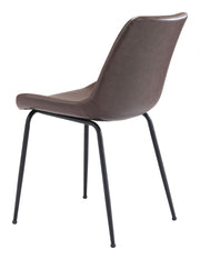 Contemporary Upholstered Dining Chair Set in Brown