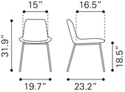 Industrial Style Dining Chairs – Brown Upholstery