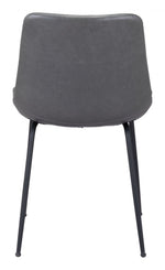 Compact Faux Leather Dining Chair Set – Gray Finish