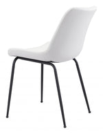 Industrial Style White Chair Set with Black Frame