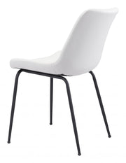 Industrial Style White Chair Set with Black Frame