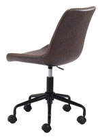Ergonomic Brown Office Chair with Metal Base