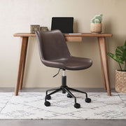 Adjustable Office Chair in Brown Faux Leather by Zuo Modern