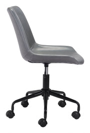 Zuo Modern Byron Chair – Gray Faux Leather Office Seating