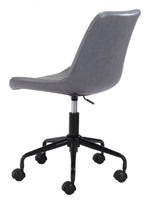 Adjustable Task Chair – Gray Upholstery with Metal Frame