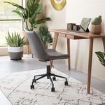Gray Rolling Desk Chair – Adjustable Height Mid-Century Design