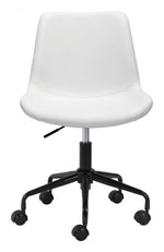 Home Office Chair – White Upholstery with 360° Swivel & Adjustable Height
