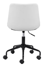 Zuo Modern White Faux Leather Rolling Office Chair