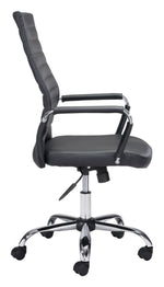 Primero Adjustable Desk Chair – Tufted Faux Leather Upholstery