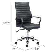 Executive Swivel Office Chair in Black by Zuo Modern