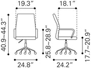 Primero Adjustable Desk Chair – Tufted Faux Leather Upholstery