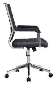 Contemporary Black Faux Leather Office Chair with Chrome Base by Zuo Modern