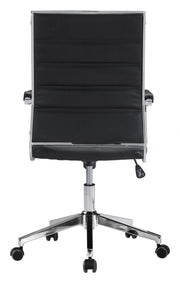 Home Office Chair Black Faux Leather – 360° Swivel Adjustable by Zuo Modern