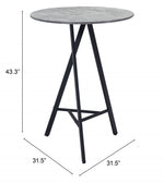Compact Industrial Bistro Table by Zuo Modern