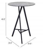 Compact Industrial Bistro Table by Zuo Modern