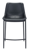 Faux Leather Barstools – 29.9" Seat Height – Black Set of 2 – Modern Steel Frame – Zuo Modern