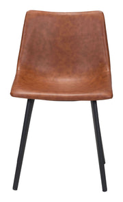 Compact Faux Leather Dining Chair Set – Vintage Finish