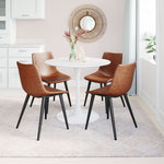 Contemporary Scoop Seat Dining Chairs – Vintage Brown