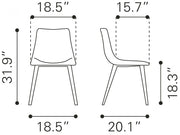 Upholstered Dining Chairs for Dining Room or Office – Brown