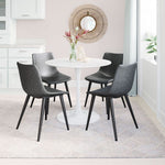 Contemporary Scoop Seat Dining Chair Pair – Vintage Black
