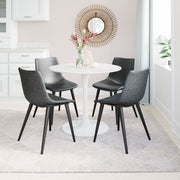 Contemporary Scoop Seat Dining Chair Pair – Vintage Black