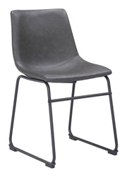Charcoal Faux Leather Dining Chairs 31.3