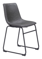 Charcoal Faux Leather Dining Chairs 31.3