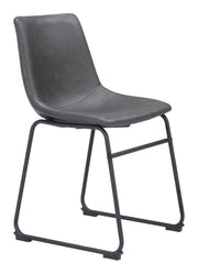 Charcoal Faux Leather Dining Chairs 31.3