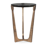 Uttermost Bohdi Outdoor Accent Table-Luxurious Antique Brass and Textured Glass Design