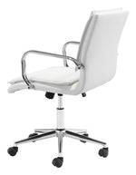 Executive Task Chair White – Tufted Faux Leather Adjustable Seating by Zuo Modern