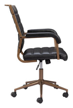 Zuo Modern Adjustable Office Chair – Faux Leather Upholstery, Bronze Steel Base