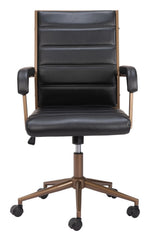 Industrial Swivel Office Chair in Vintage Black – Ergonomic Design by Zuo Modern