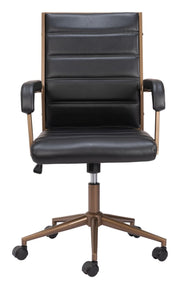 Industrial Swivel Office Chair in Vintage Black – Ergonomic Design by Zuo Modern