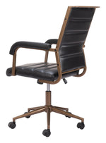 Zuo Modern Rolling Office Chair – Vintage Faux Leather & Adjustable Height Swivel Seating