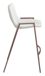Modern Armrest Counter Chairs – Faux Leather – 35.6