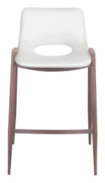 Faux Wood Steel Frame Counter Seating – White Seat – Set of 2 – Zuo Modern