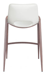 Upholstered Counter Height Stools – White & Walnut – 26