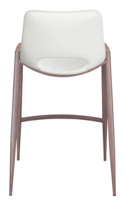 Upholstered Counter Height Stools – White & Walnut – 26
