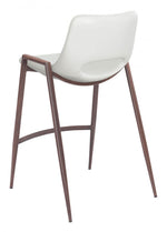 Upholstered Counter Height Stools – White & Walnut – 26
