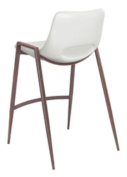 Upholstered Counter Height Stools – White & Walnut – 26