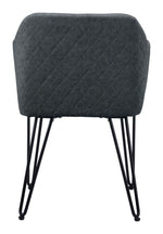 Modern Dining Chairs with Arm Support and Black Steel Legs – Set of 2