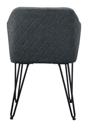 Modern Dining Chairs with Arm Support and Black Steel Legs – Set of 2