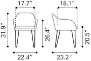 Upholstered Dining Chairs with Arms and Black Legs – Set of 2