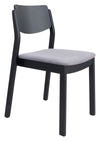 Modern Gray Velvet Dining Chair Set of 2 with Black Wood Legs – Desdamona Collection
