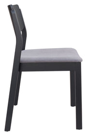 Scandinavian Style Dining Chairs with Soft Velvet Upholstery – Gray Set of 2