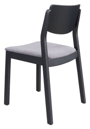 Contemporary Dining Room Chair Pair with Wood Frame – Gray & Black