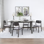Zuo Modern Gray & Black Upholstered Dining Chairs – Set of Two