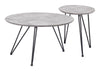 Modern 2-Piece Coffee Table Set with Faux Concrete Top & Black Steel Frame by Zuo Modern