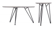 Stylish Gray Coffee Table Duo with Durable MDF Tops and Black Metal Legs by Zuo Modern